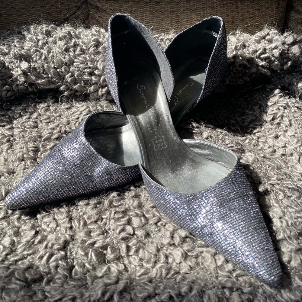 Lucrezia Barbieri Firenze Metallic Grey Heels Pumps